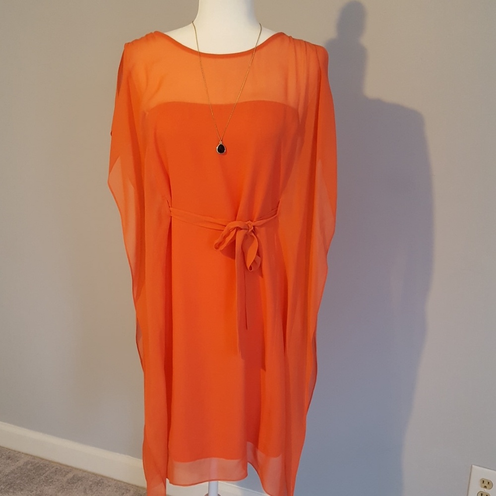 Never worn BCBGMaxazria Coral Belted Dress Size S